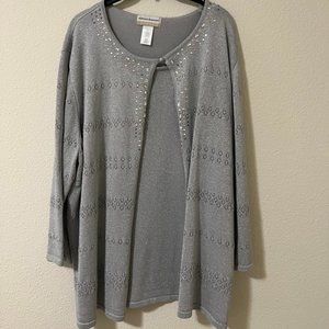 Gray blouse with cover up-XL